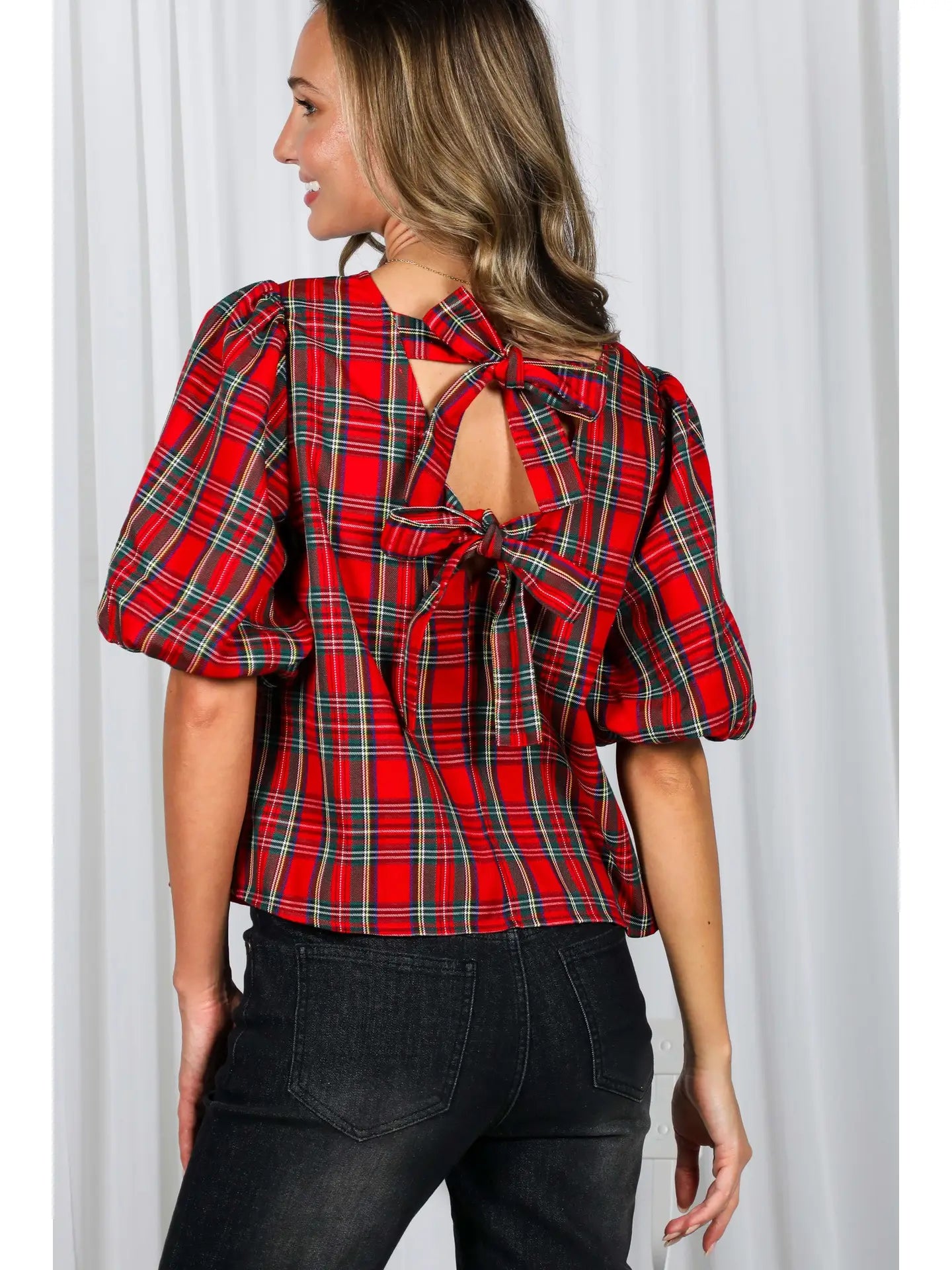 Red Plaid with Bows