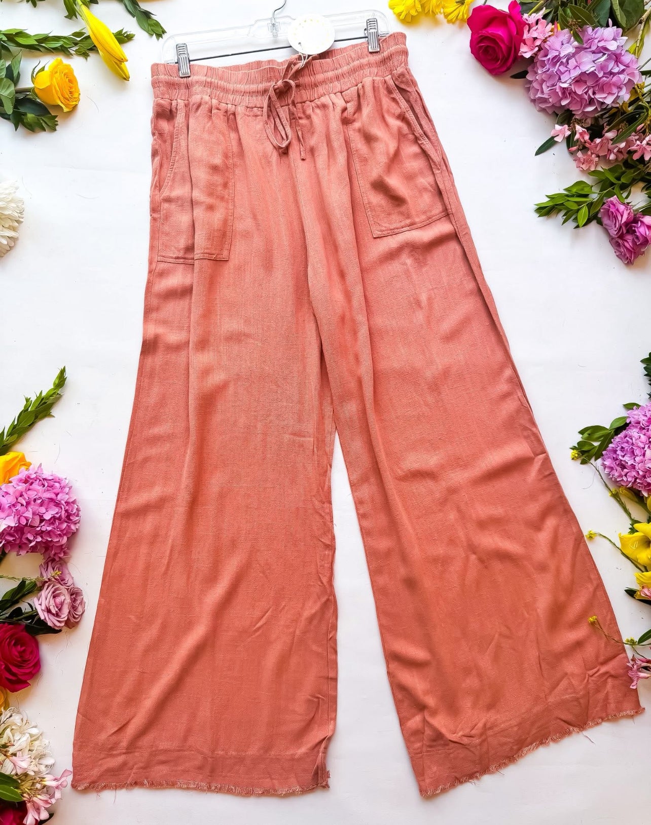 Umgee Plus Clay Linen Pants