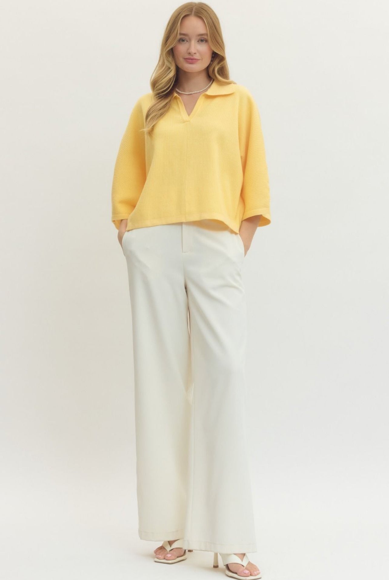 Entro Butter V-Neck Top