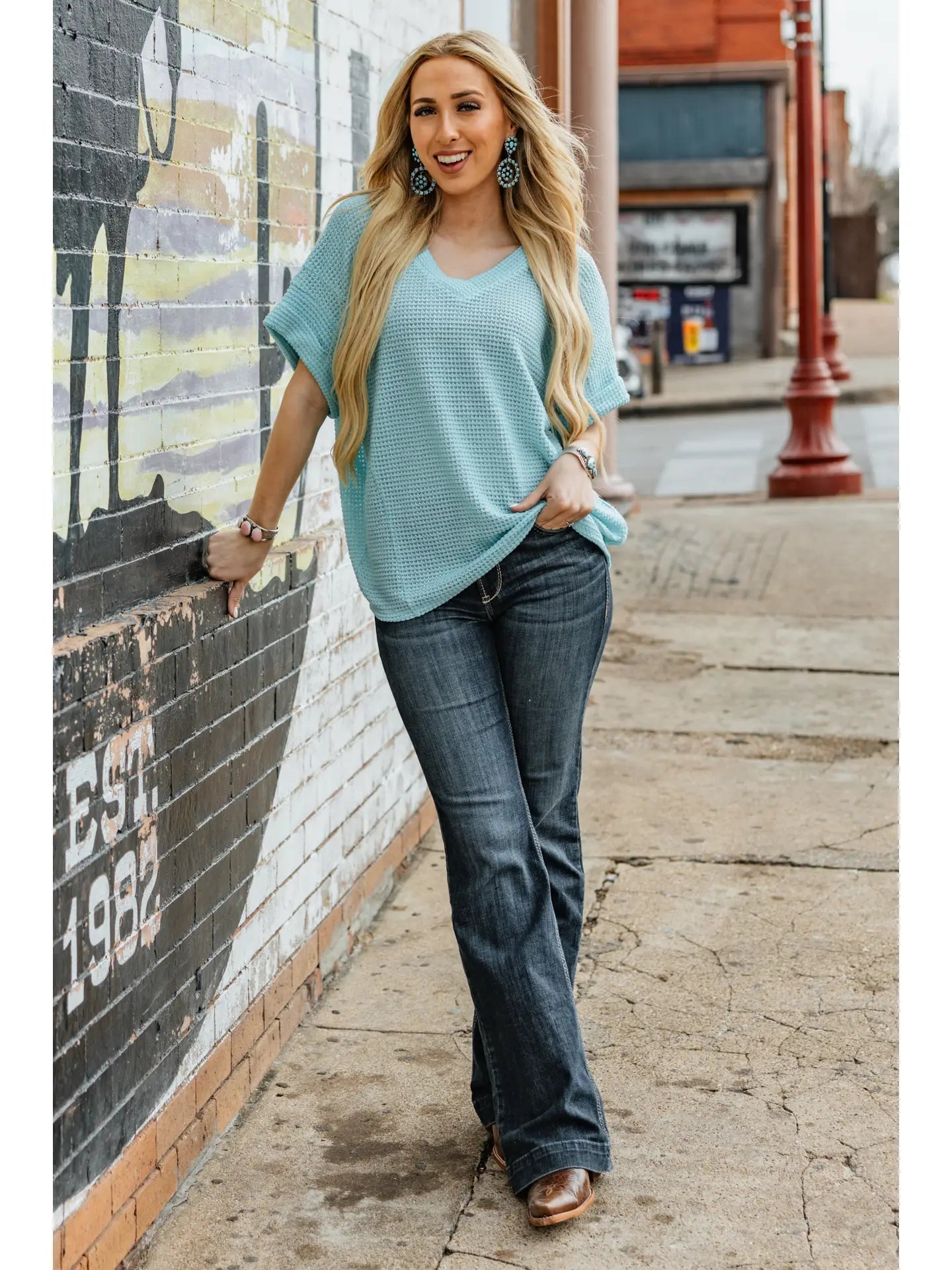 Relaxed Poncho Top Mint