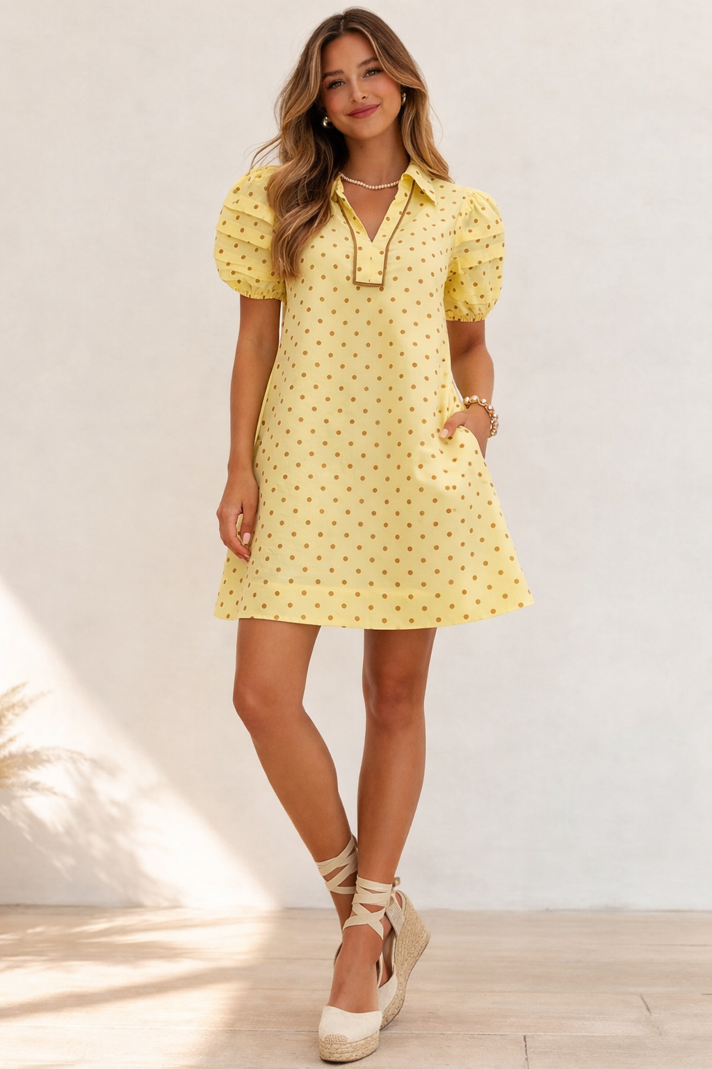 Yellow/Brown Polka Dot