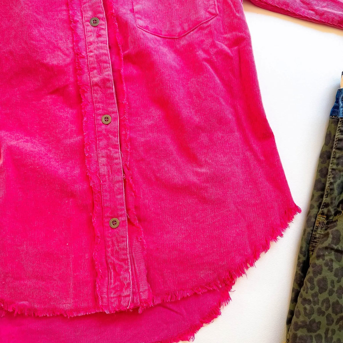Umgee Pink Corduroy Shacket