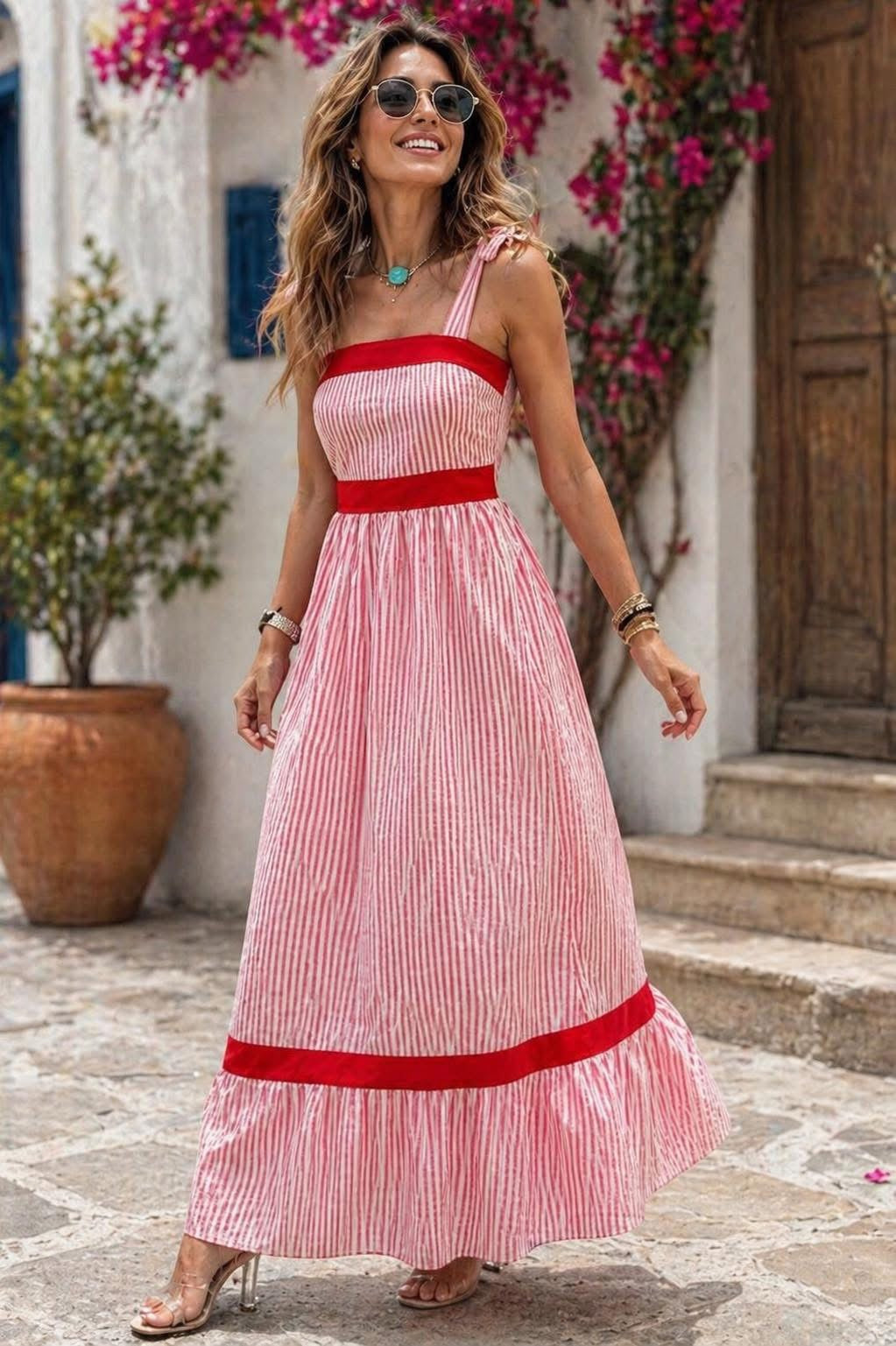 Preorder: Red and White Maxi
