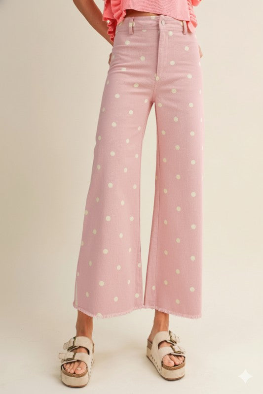 Pink/Ivory Polka Dot Pants