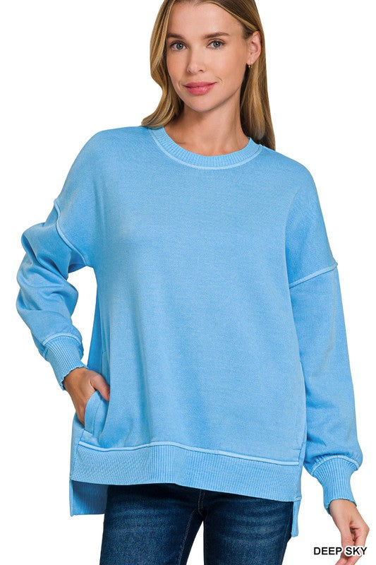 Zenana Deep Sky Soft Pullover