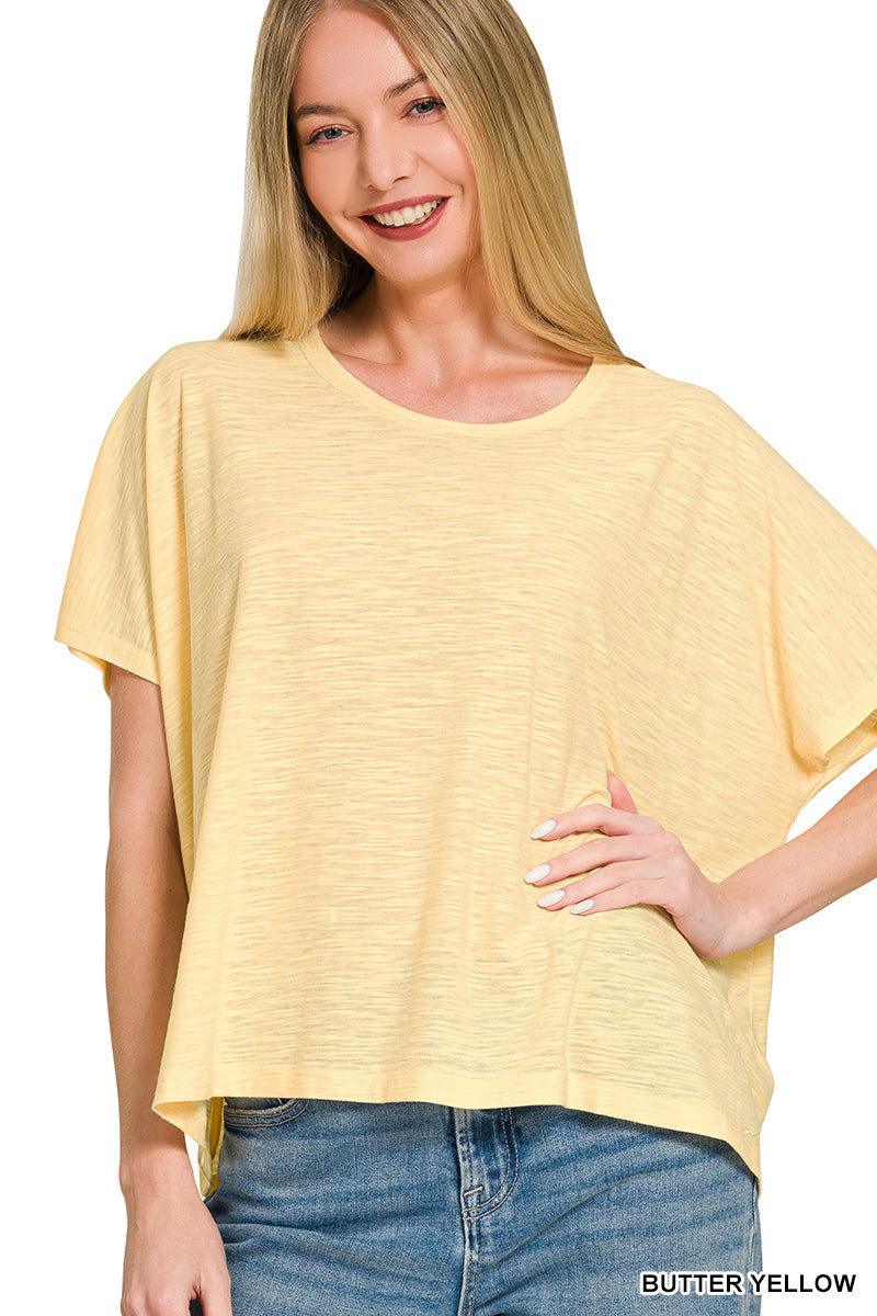 Zenana Butter Yellow Slub Top