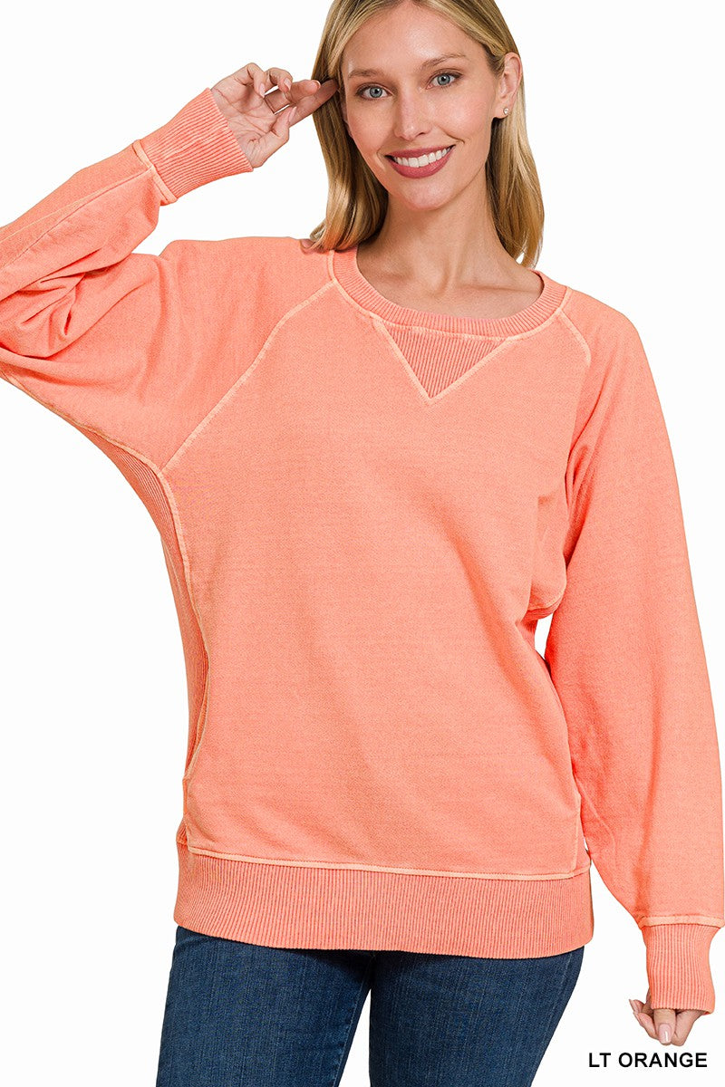 Zenana Light Orange French Terry Pocket Pullover loop – Blessed Bayou  Boutique