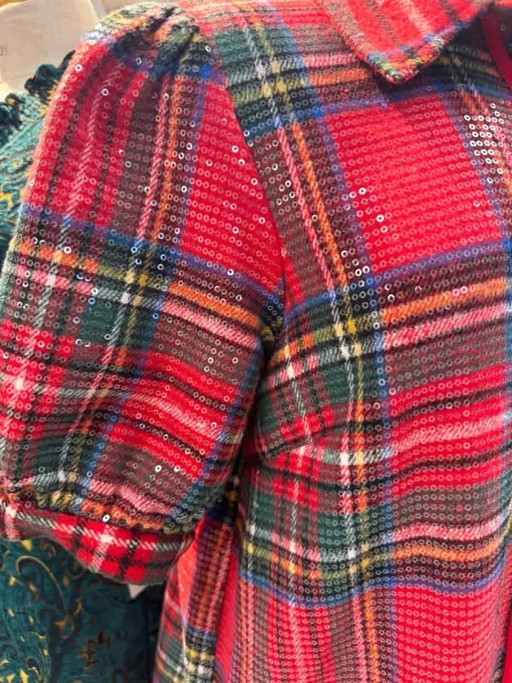 Pre Order -Sparkles and Plaid Dress