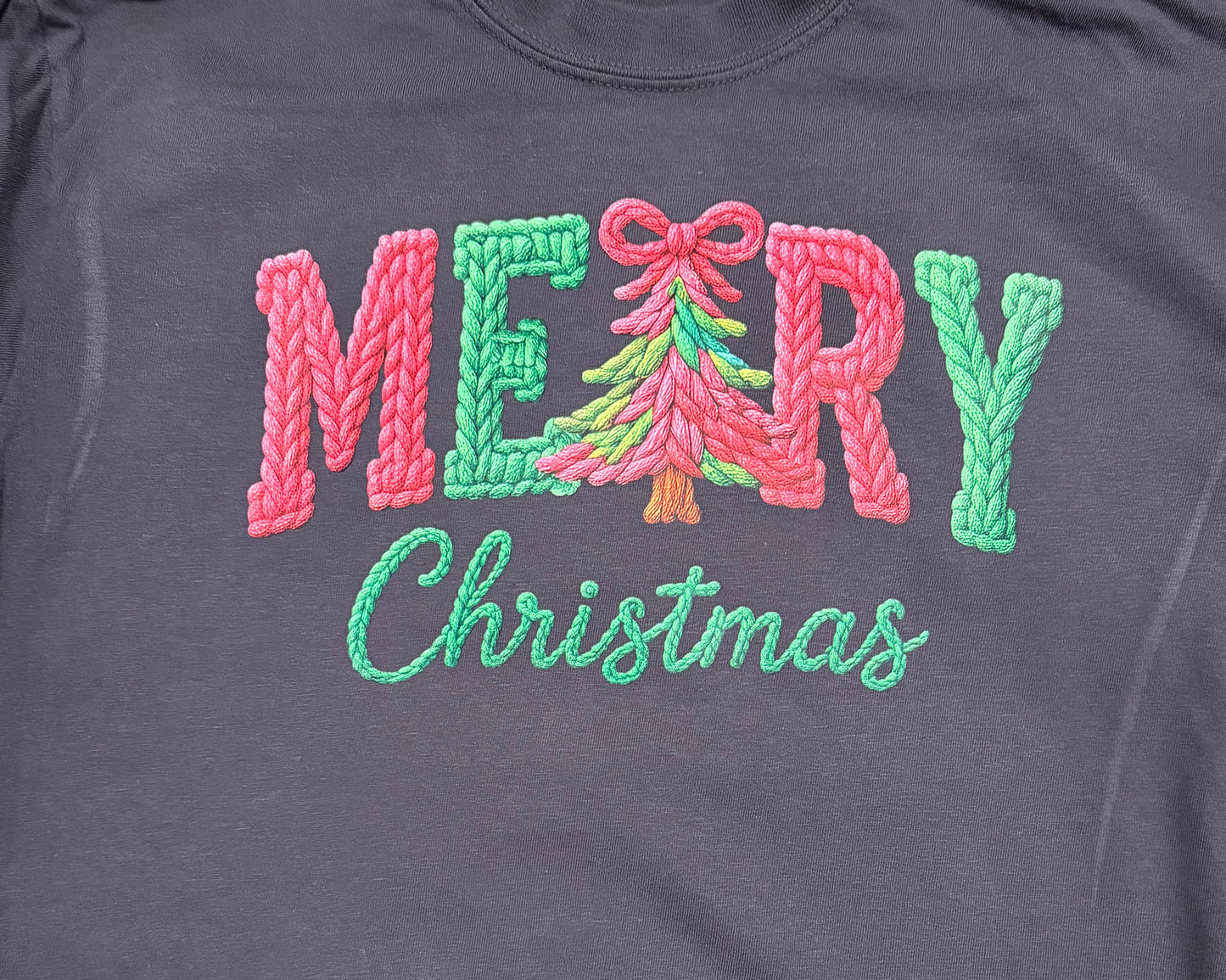 Merry Christmas Faux Yarn Comfort Colors