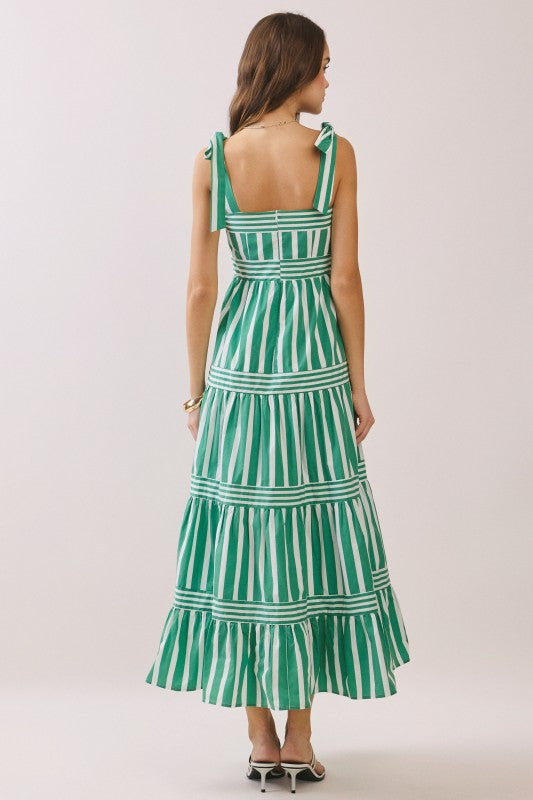 Green Striped Maxi-Adjustable Straps