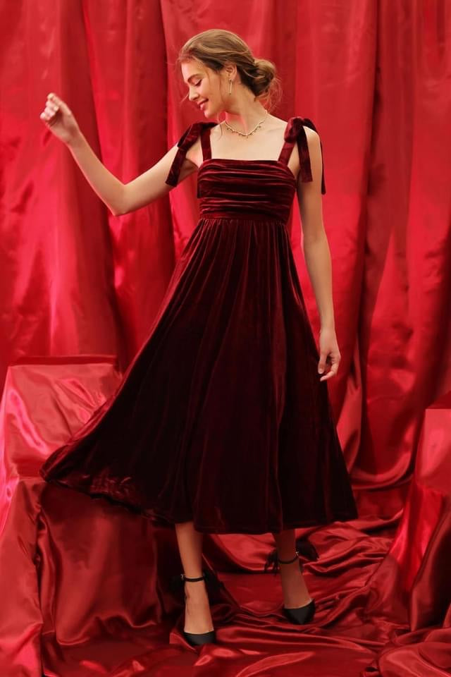 Velvet Midi Dress (lined)
