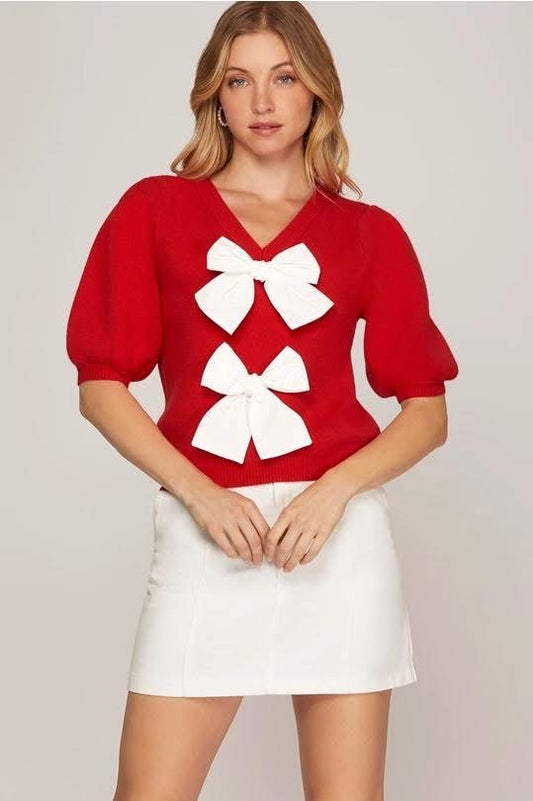 Bow Detail Red