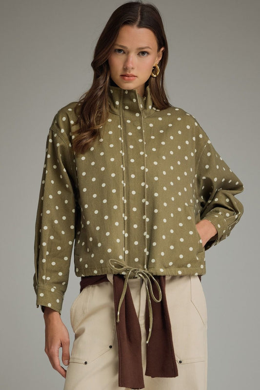 Entro Olive Polka Dot Jacket