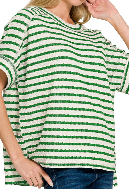 Green Striped Top