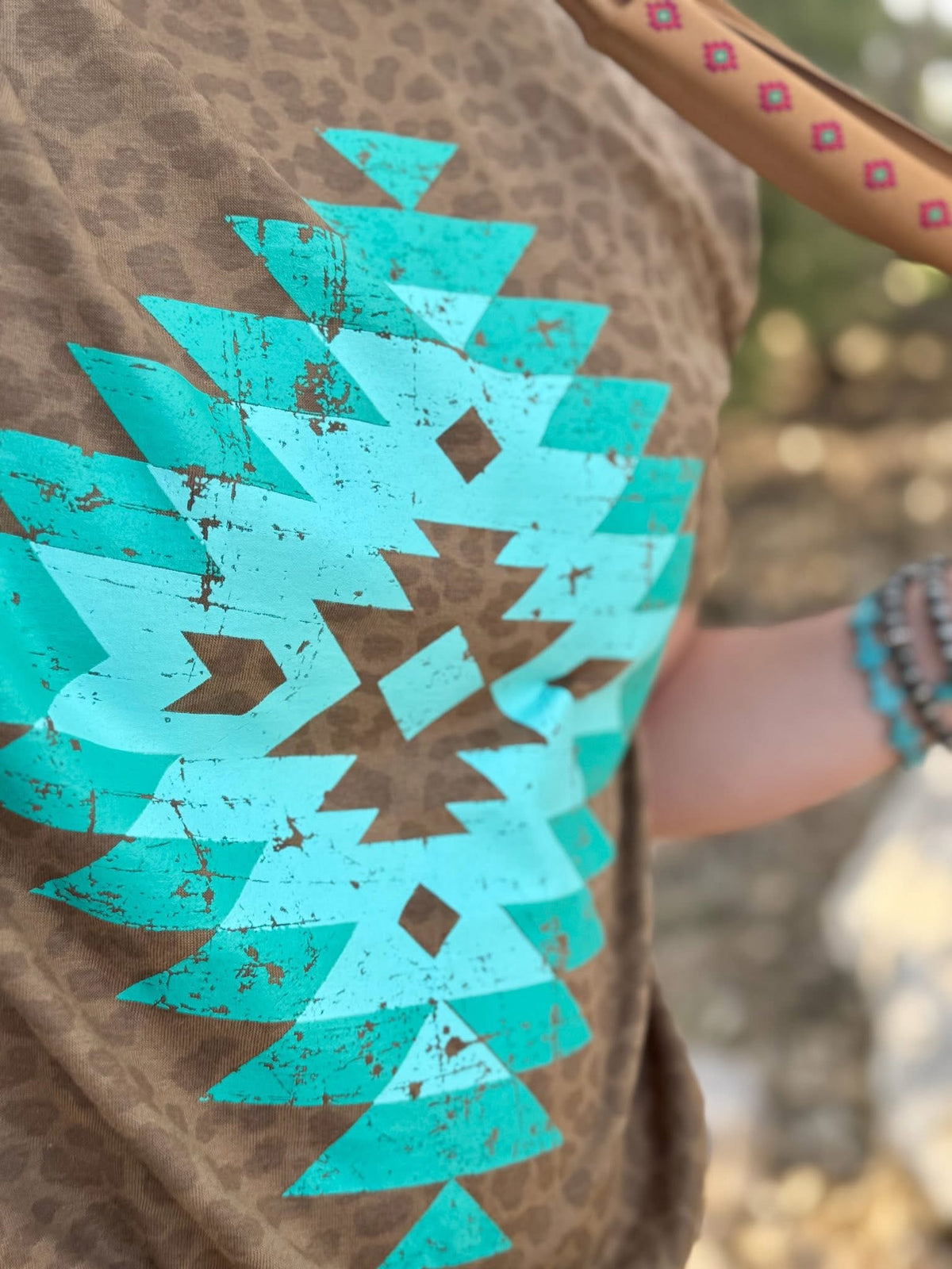 Leopard Aztec Top