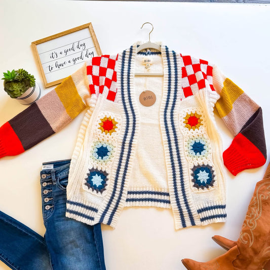 Bibi Retro Crochet Cardigan