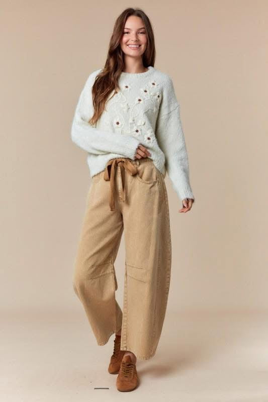 Peach Love Tan Barrel Pants