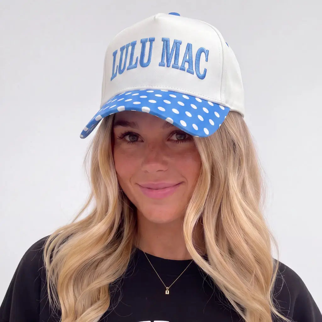 Lulu Mac Light Blue Polka Dot Hat
