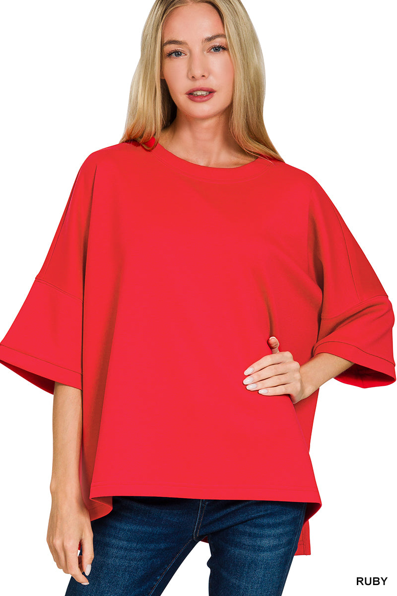 Zenana Red Scuba Top