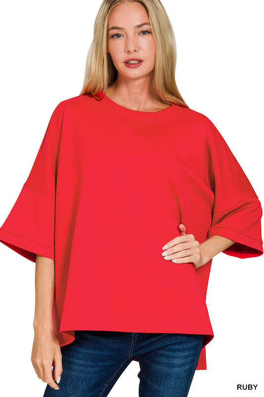 Zenana Red Scuba Top