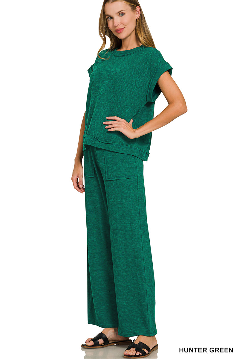 Zenana Hunter Green Pant Set