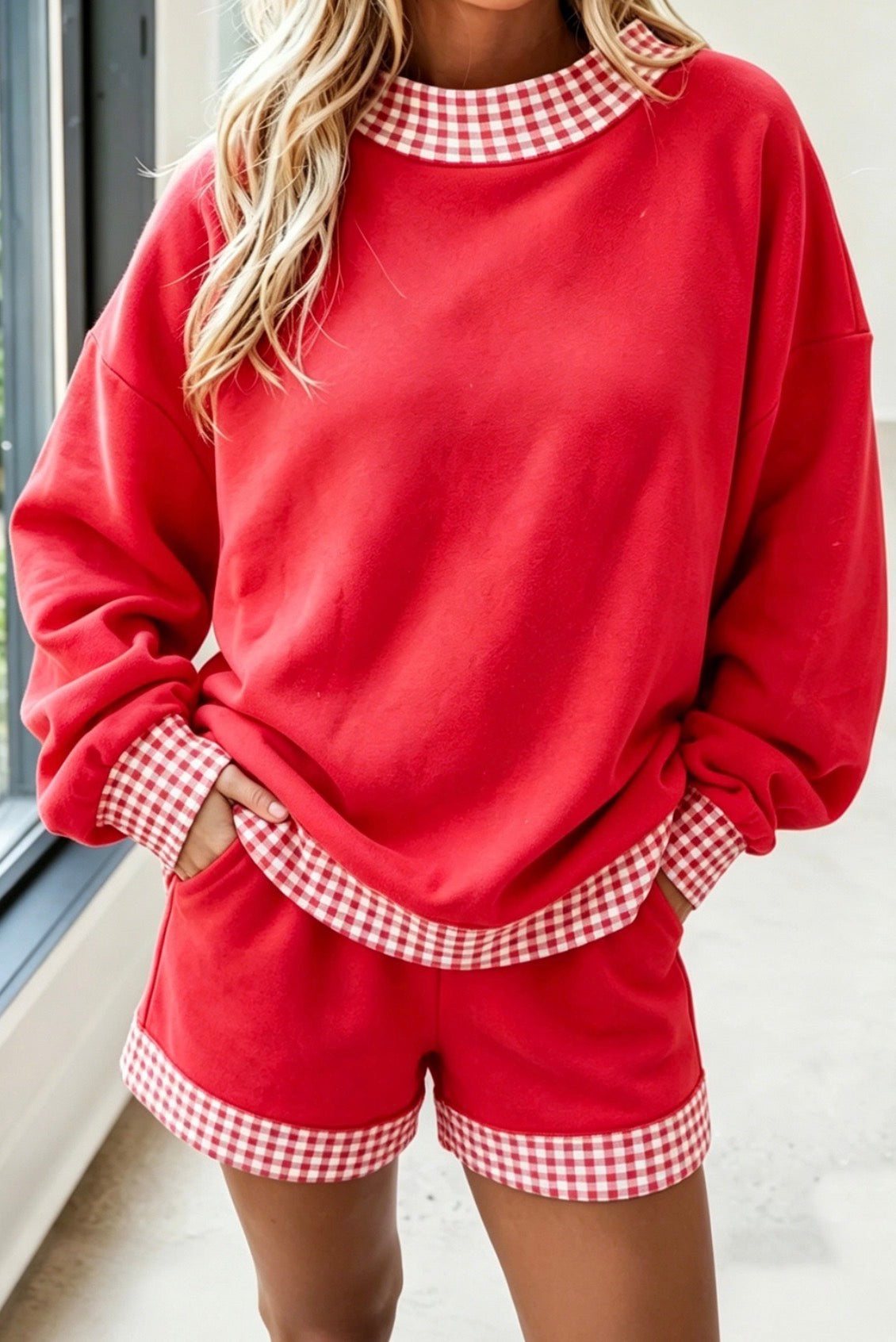 Gingham Red Short Set