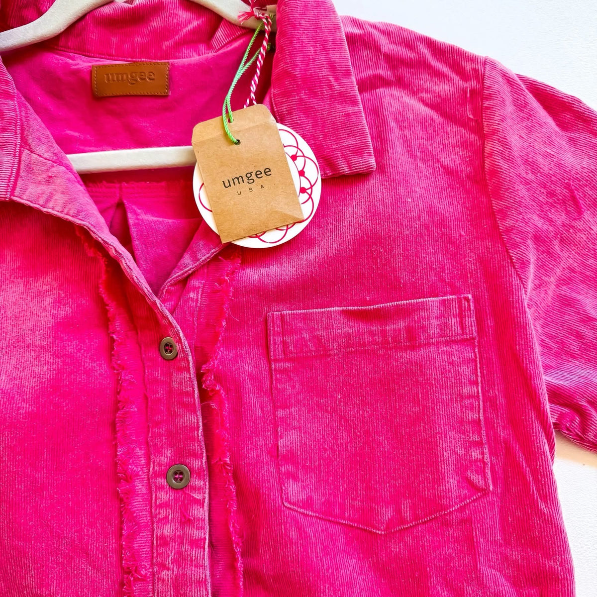 Umgee Pink Corduroy Shacket