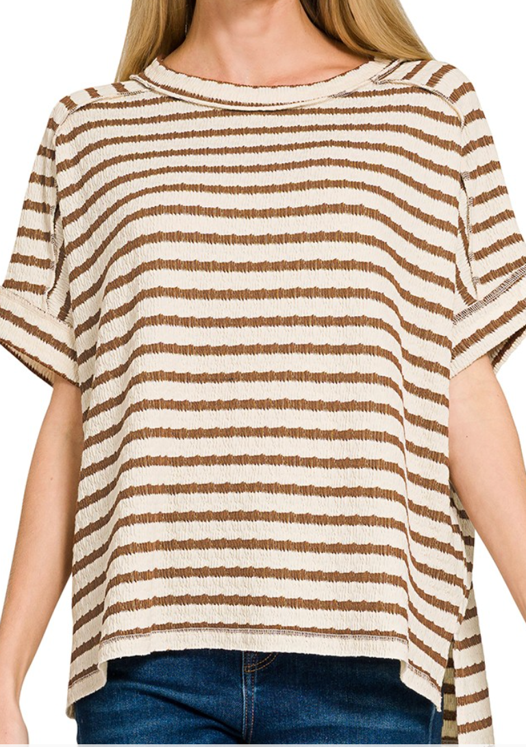 Brown Striped Top