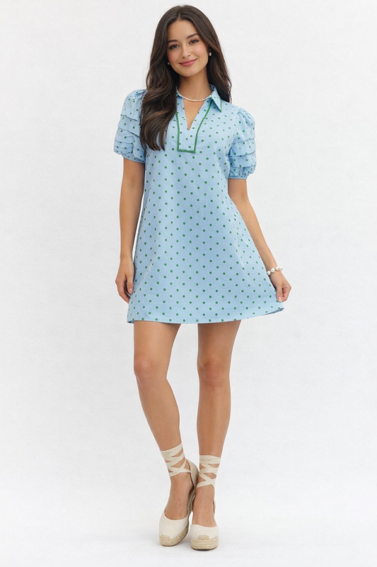 Blue/Green Polka Dot