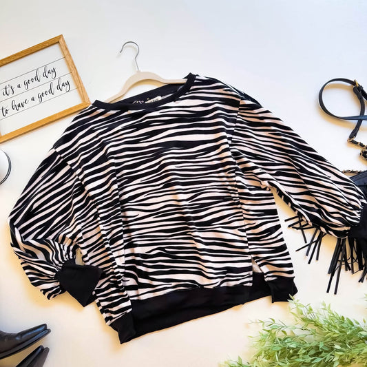 Zebra Velour Top