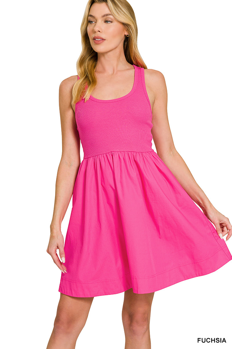 Tank Summer Dress Fuchsia