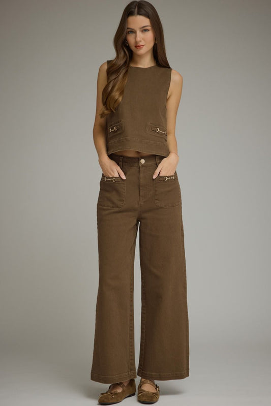 Entro Brown Denim Pants