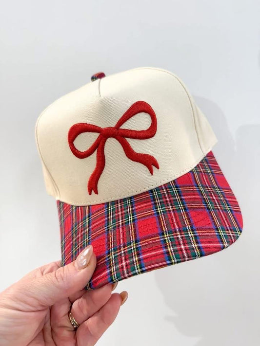 Plaid Bow Hat