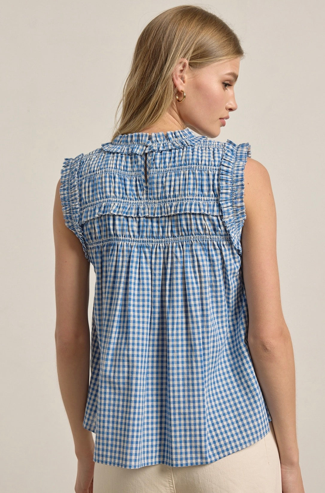 Blue Gingham Top