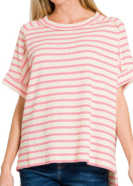 Pink Striped Top