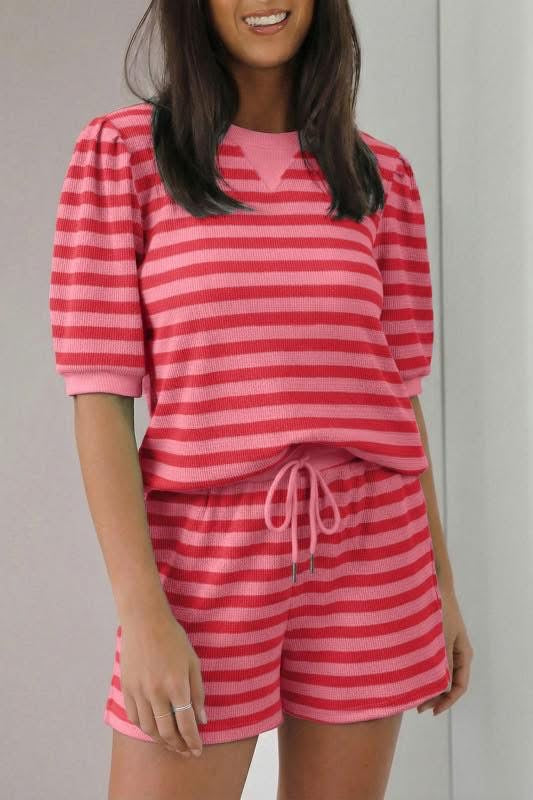 Red and Pink Striped Set