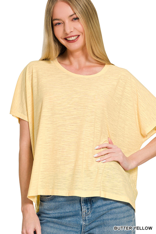 Zenana Butter Yellow Slub Top