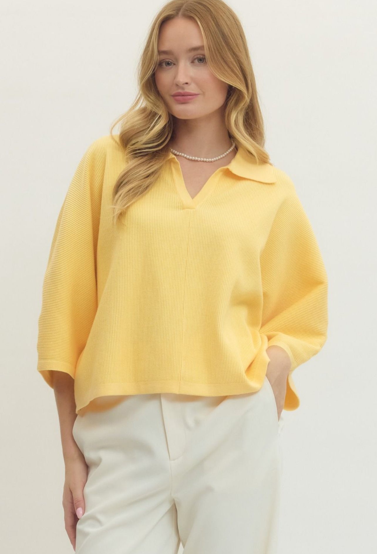 Entro Butter V-Neck Top