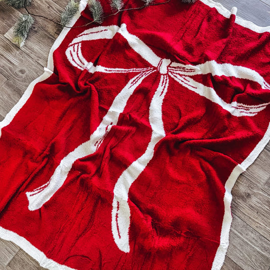 Red Bow Blanket 50”x60”