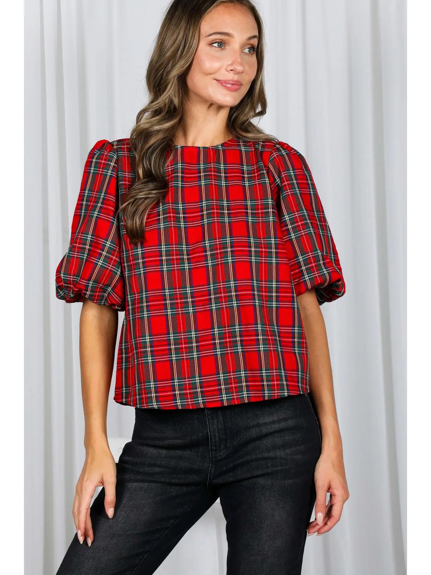 Red Plaid with Bows