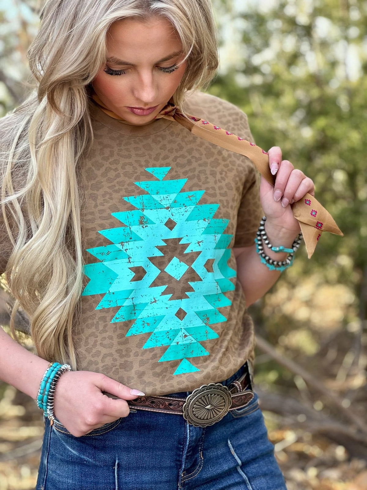 Leopard Aztec Top