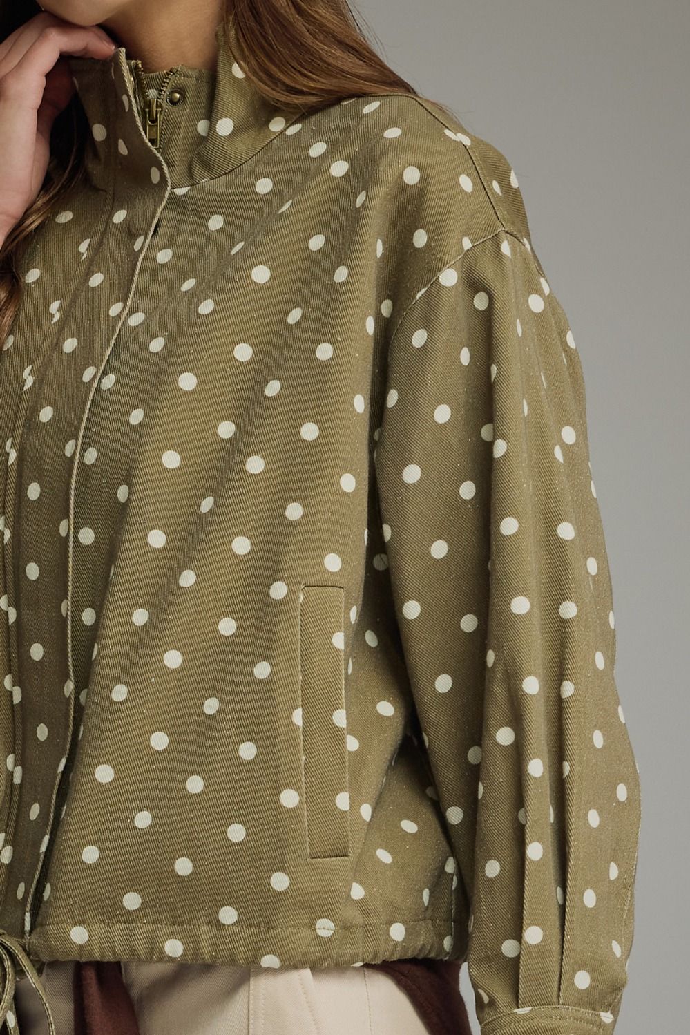 Entro Olive Polka Dot Jacket