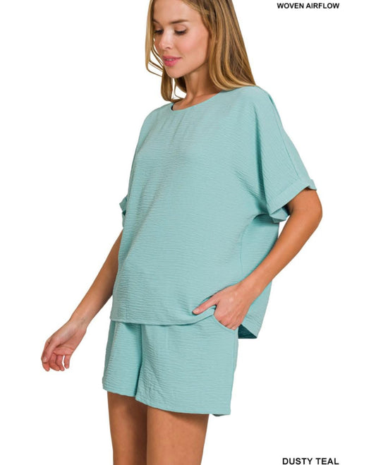 Dusty Teal Airflow Short Set