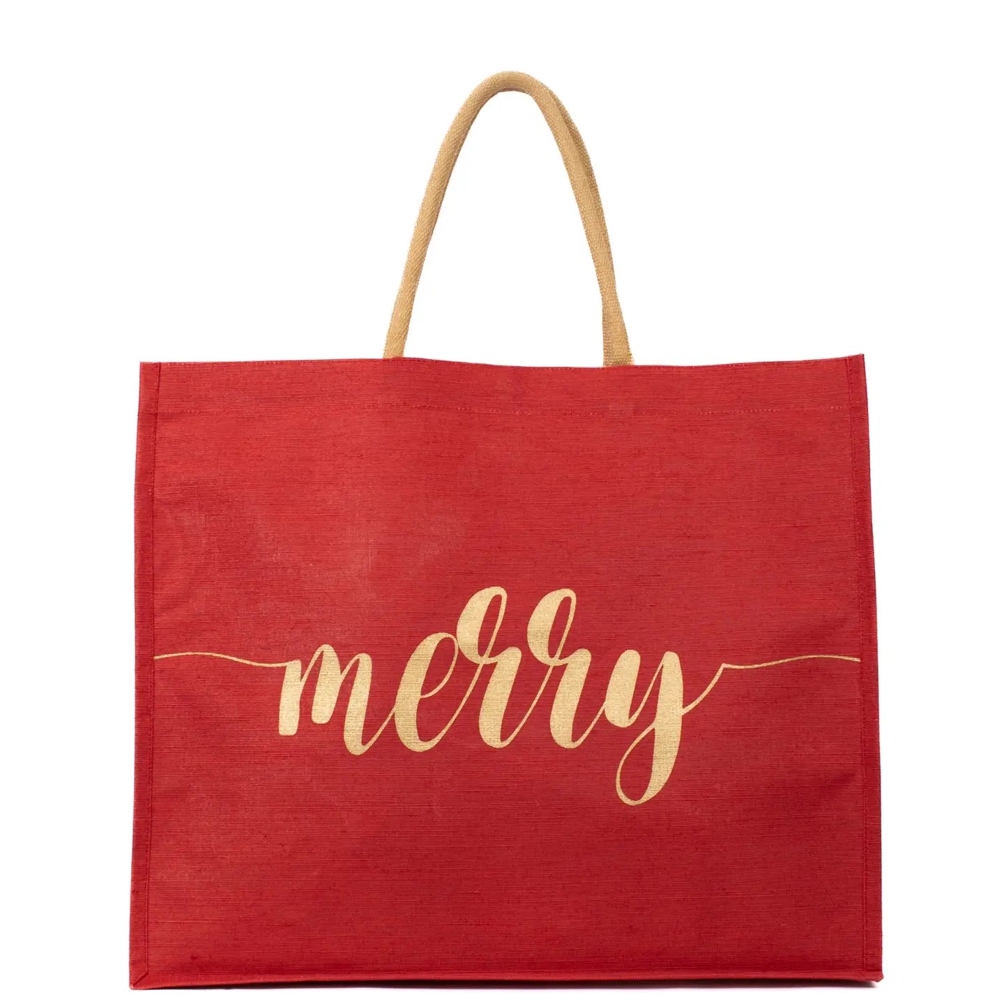 Merry Script Juco Carryall Tote Red/Gold 22x19x8