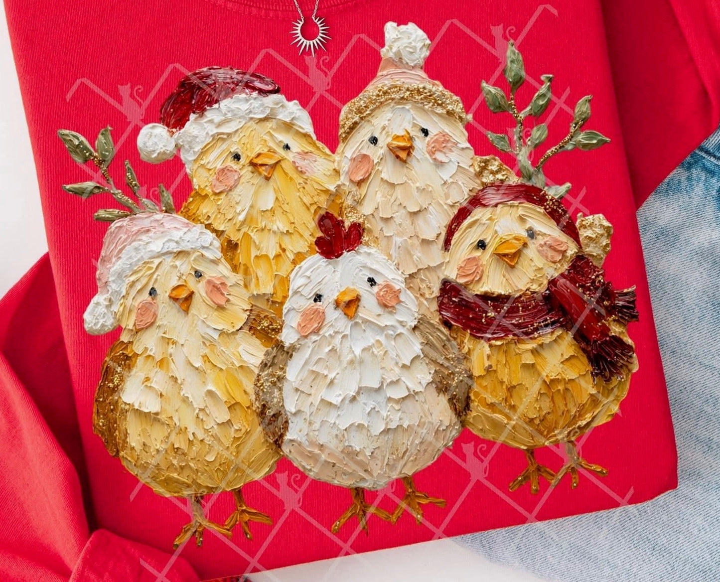 Christmas Chicks Red Sweatshirt