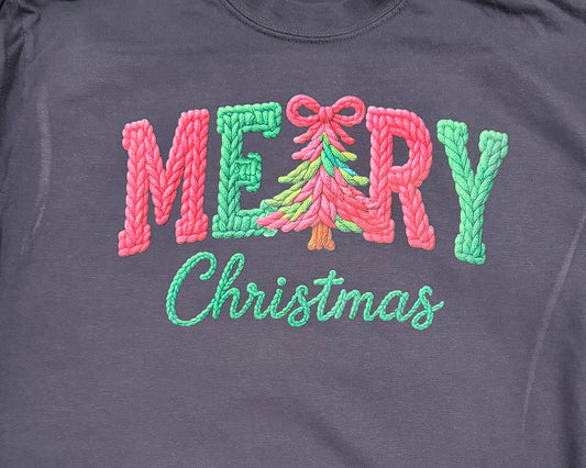 Merry Christmas Faux Yarn Comfort Colors