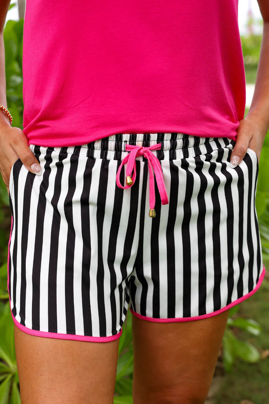 Jess Lea Black and White Striped Shorts