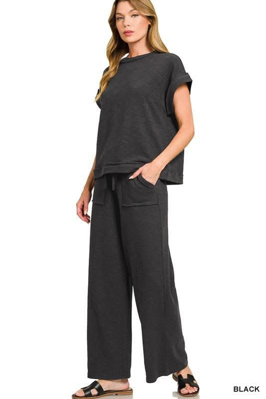 Zenana Black Pant Set