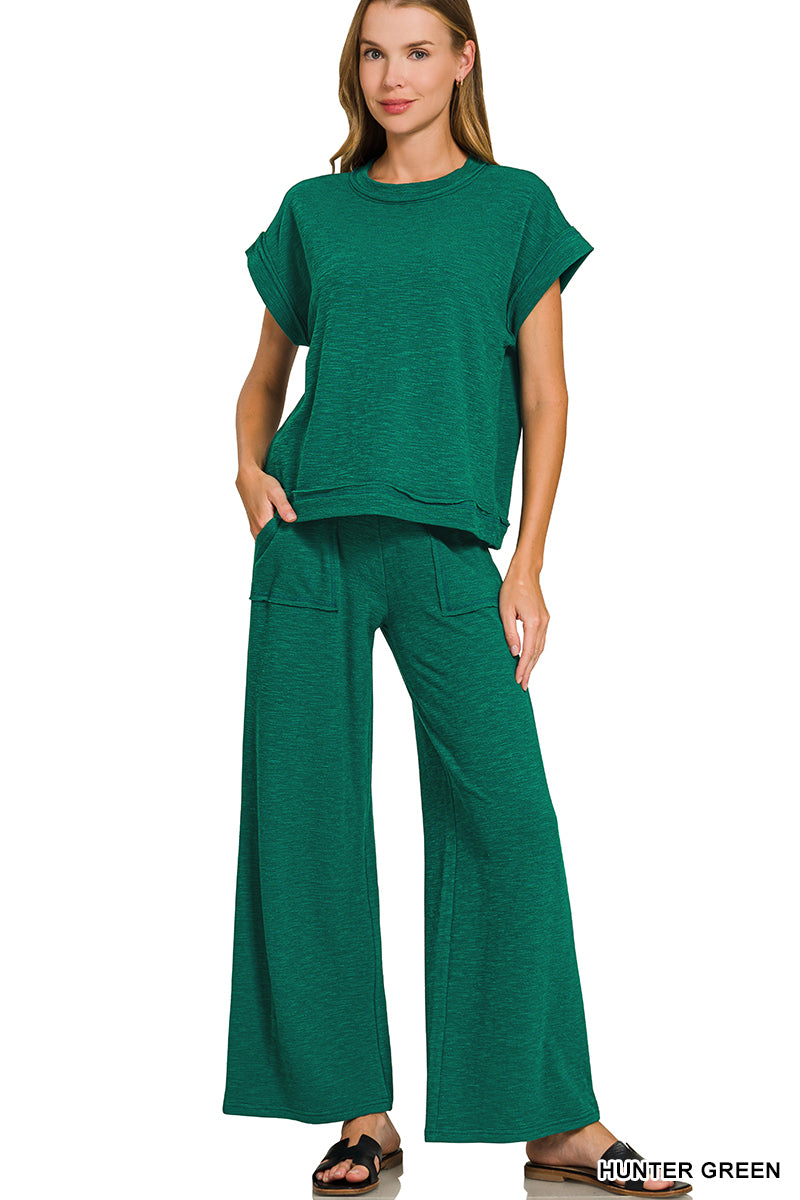 Zenana Hunter Green Pant Set